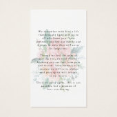 Memorial Modern Pink Floral Photo Prayer Card (Dos)