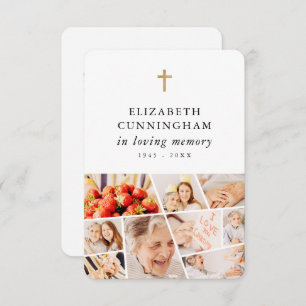 Memorial Modern Simple 9 foto's Gebed Bedankkaart