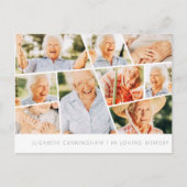 Memorial Modern Simple Chic 9 Photo Collage Briefkaart (Voorkant)