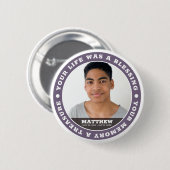 Memorial Modern Simple Custom Photo Keepomwille Ronde Button 5,7 Cm (Voorkant /achterkant)