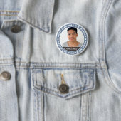 Memorial Modern Simple Custom Photo Keepomwille Ronde Button 5,7 Cm (In situ)