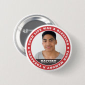 Memorial Modern Simple Custom Photo Keepomwille Ronde Button 5,7 Cm (Voorkant /achterkant)