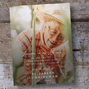 Memorial Modern Simple Forever in ons hart Foto Briefkaart