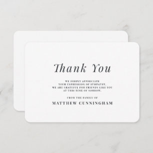 Memorial Modern Simple in Loving Memory Bedankkaart