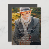 Memorial Modern Simple in Loving Memory Photo Card (Voorkant / Achterkant)