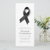 Memorial Modern Simple Minimalist Black Ribbon Kaart (Staand voorkant)