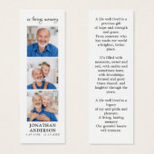 Mémorial moderne 3 photo Signet de prière funérair (Devant & derrière)