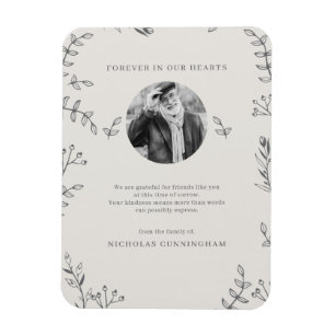 Memorial Moderne Simple Foliage Botanical Dank je Magneet