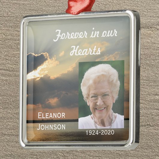 Mémorial Noël Ornements Coucher de soleil avec pho