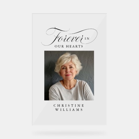 Mémorial, nom, photo "Forever in our Hearts" (Recto)