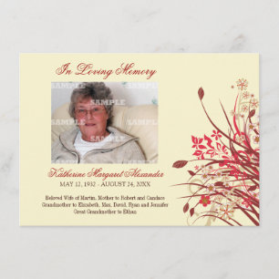 Memorial Notice Wildbloemen Kaart