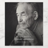 Memorial of Funeral Photo Tribute Keepomwille Wijn Etiket (Enkel label)