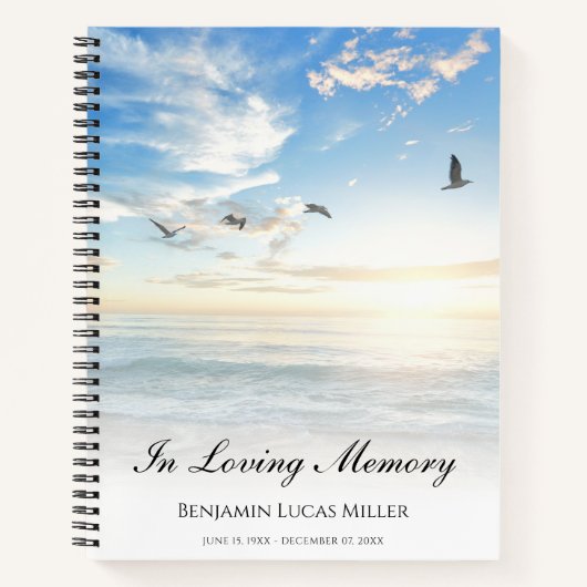 Memorial ou Funeral Beach Ocean Water Carnet (Devant)