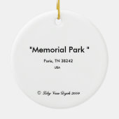 Memorial Park, Paris TN Keramisch Ornament (Achterkant)