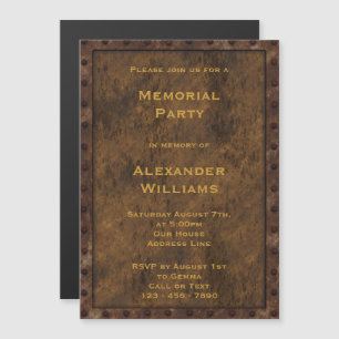 Memorial Party of Iron Framed Effect Mannen Magnetische Uitnodiging