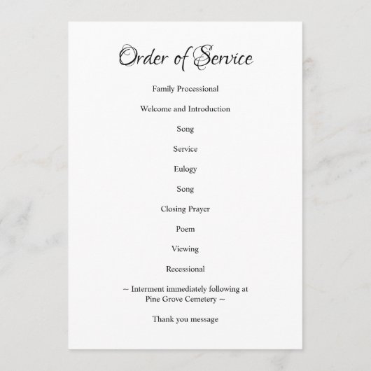 Memorial Personalized 8 Photo Service Funeral Programma (Achterkant)