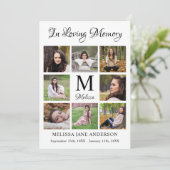 Memorial Personalized 8 Photo Service Funeral Programma (Staand voorkant)