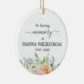 Memorial Personalized Photo Floral Keramisch Ornament (Rechts)