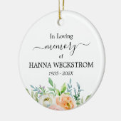 Memorial Personalized Photo Floral Keramisch Ornament (Links)