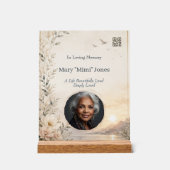 Mémorial personnalisé avec photo et code QR (Recto)