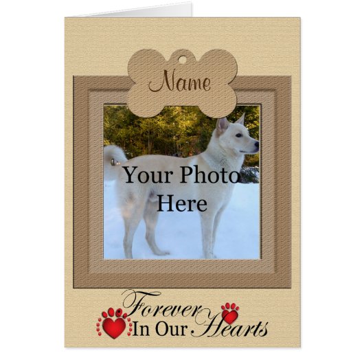 Mémorial personnalisé en beige de chien ou de chat (Devant)