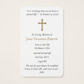 Mémorial Perte St Augustine Prière Cartes de Sympa (Dos)