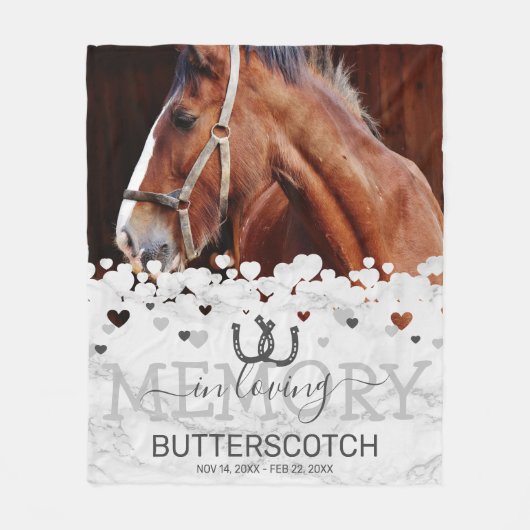 Memorial Pet Horse Foto Fleece Deken (Voorkant)