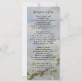 Memorial Photo Card | Springtime in Glory Poem (Achterkant)