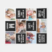 Memorial Photo Collage Quote Fleece Deken (Voorkant (Horizontaal))