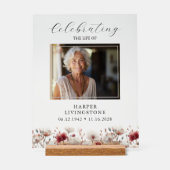 Mémorial photo de pavot rose et blanc 11x14 (Recto)