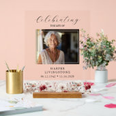 Mémorial photo de pavot rose et blanc 11x14 (Mariage)