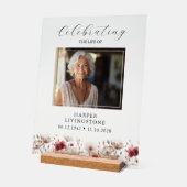 Mémorial photo de pavot rose et blanc 11x14 (Angle)