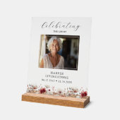 Mémorial photo de pavot rose et blanc 8x10 (Angle)