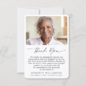 Memorial Photo Elegant Script Bedankkaart (Voorkant)