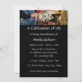 Mémorial Photo Fleur Invitation Florist Organiser (Dos)