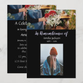 Mémorial Photo Fleur Invitation Florist Organiser (Devant / Derrière)