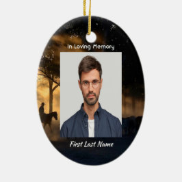 Memorial Photo Forest Trail Walk Paarden Keramisch Ornament