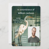 Memorial Photo Invite Egret Water Bird Kaart (Achterkant)