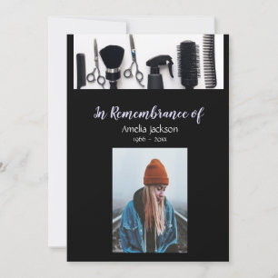 Memorial Photo Invite Hairdresser Hairdressing Kaart