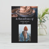 Memorial Photo Invite Pottery Potter Clay Kaart (Staand voorkant)
