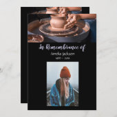 Memorial Photo Invite Pottery Potter Clay Kaart (Voorkant / Achterkant)