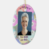  Memorial Photo Keepsake Bingo Game  Keramisch Ornament (Rechts)