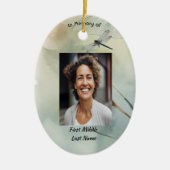 Memorial Photo Keepsake Custom  Dragonfly Keramisch Ornament (Voorkant)