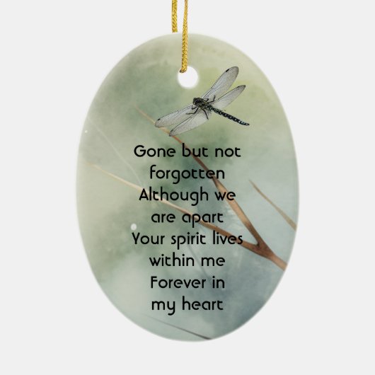 Memorial Photo Keepsake Custom  Dragonfly Keramisch Ornament (Achterkant)