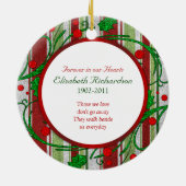 Mémorial Photo ornement de Noël - Holly Berries (Dos)