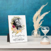 Memorial Photo Plaque Waterverf Roos Gold Lijst Fotoplaat (Zijkant)