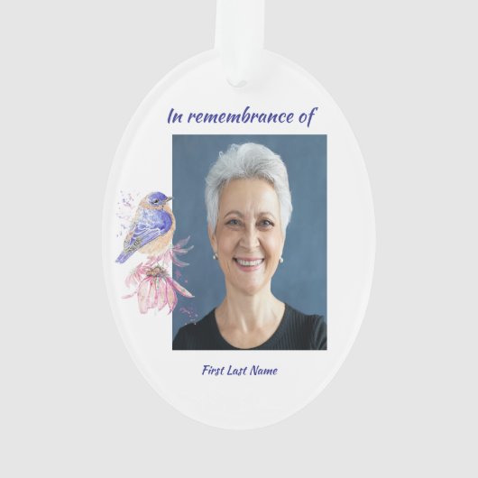 Memorial Photo Poem Bluebird Garden Bird (dos)