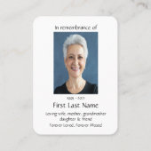 Memorial Photo Prayer Biker Bicycle Visitekaartje (Achterkant)