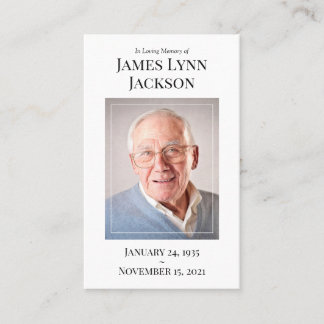 Memorial Photo Prayer Card | Ik ben vrij Visitekaartje