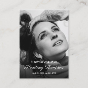 Memorial Photo Prayer   Funeral Favor Visitekaartje